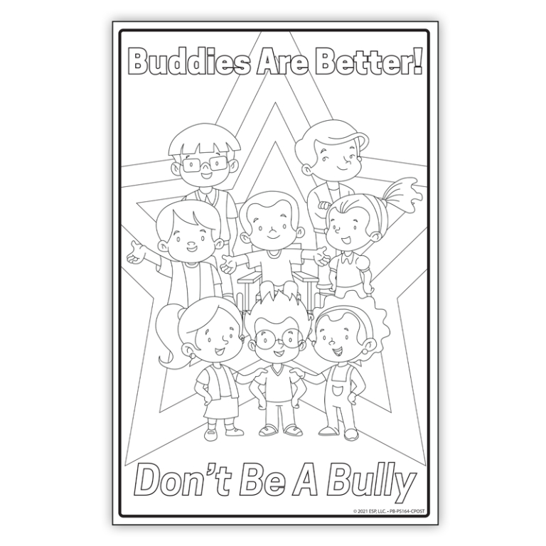 “Be a Better Buddy! Not a Bully” Color Me Poster