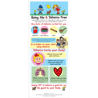being me and tobacco free information card