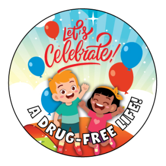 Lets Celebrate A Drug-Free Life Stickers
