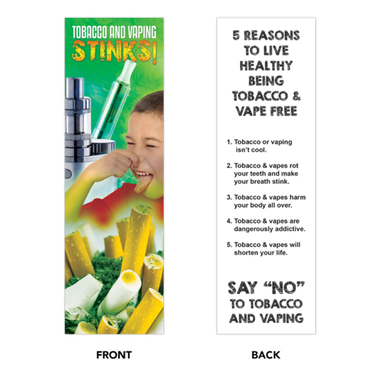 Tobacco and Vaping Stinks Bookmarks