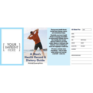 Mens Health Record and Dietary Guide Pocket Pamphlet