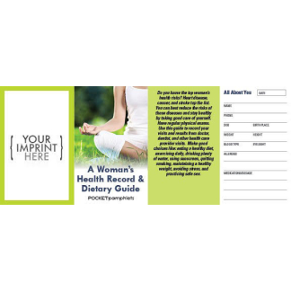 Womans Health Record and Dietary Guide Pocket Pamphlet