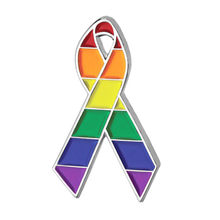 Rainbow Pride Awareness Ribbon Lapel Pins