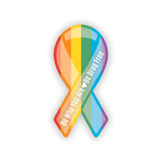 be drug free rainbow awareness magnets