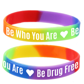 rainbow drug free wristbands