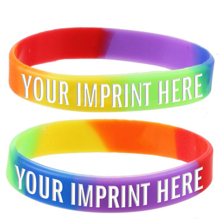 Custom Rainbow Silicone Wristbands