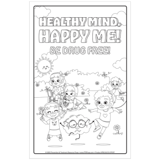 healthy mind happy me be drug free coloring posters