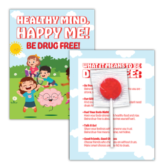 healthy mind happy me be drug free lollipop cards