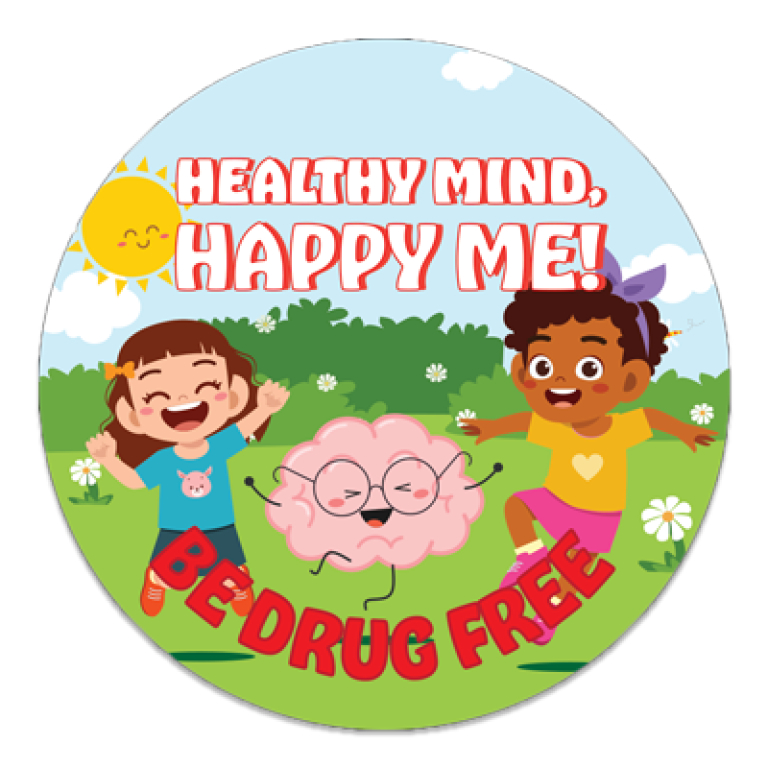 healthy mind happy me be drug free stickers