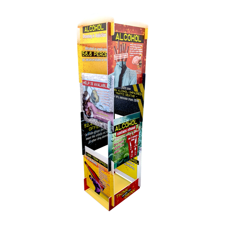 alcohol addiction info tower display