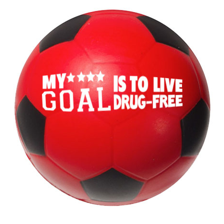 red ribbon week soccer balls