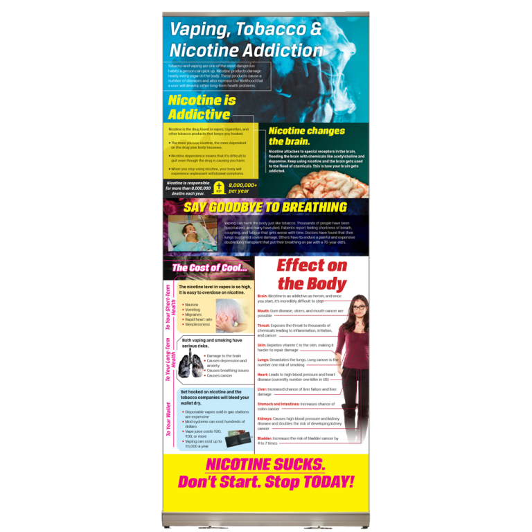 Vaping Tobacco and Nicotine Addiction Retractable Display