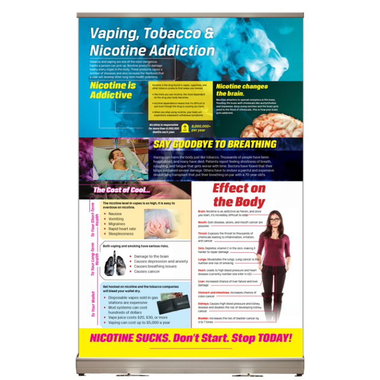 Vaping Tobacco and Nicotine Addiction Tabletop Display