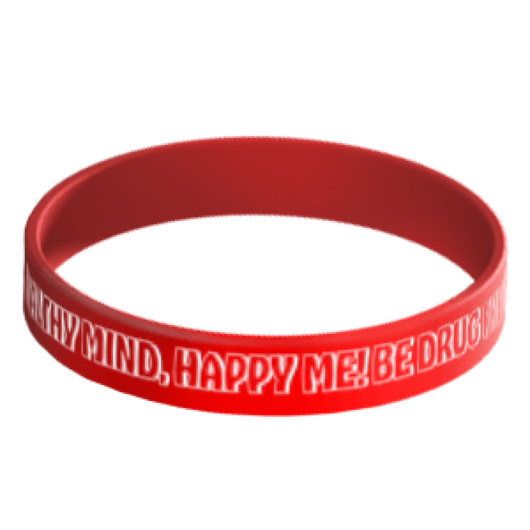 healthy mind happy me be drug free silicone wristbands
