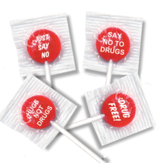 red ribbon week lollipops