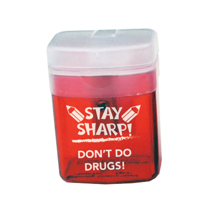 red ribbon week pencil sharpeners