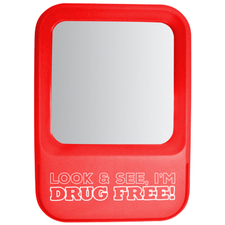 custom red ribbon week locker mirror