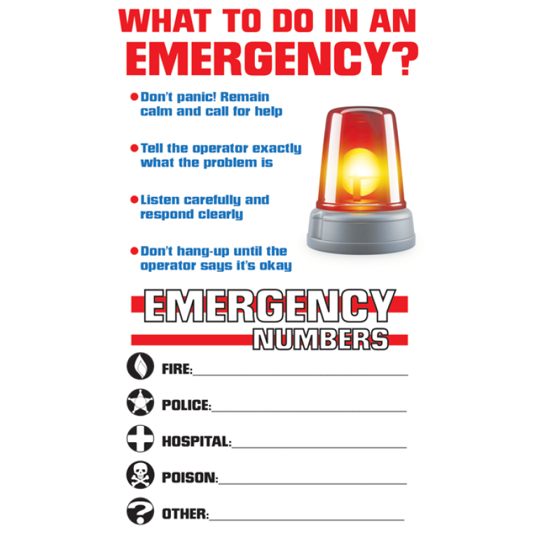 Emergency Phone Numbers Magnet