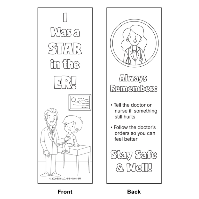 emergency room coloring bookmarks