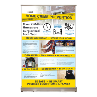 home crime prevention roll up tabletop display