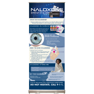 Naloxone Reverse an Opioid Overdose Retractable Presentation Display