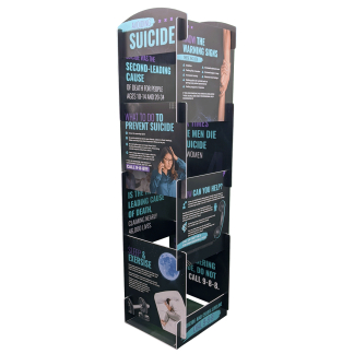 Suicide prevention info display tower