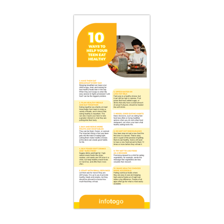 Teen Healthy Eating Rack Cards