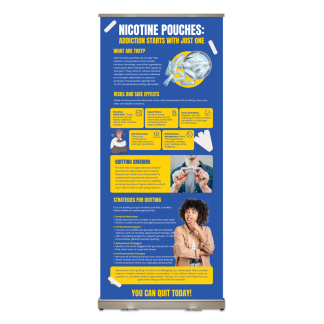 Nicotine Pouches Prevention and Awareness Retractable Presentation Display