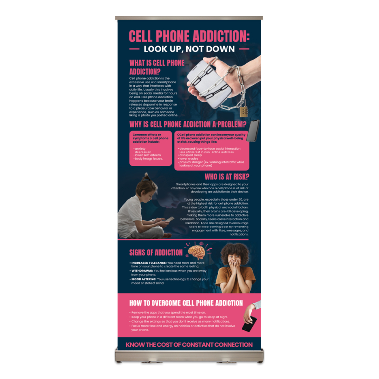 Cell Phone Addiction Retractable Presentation Display