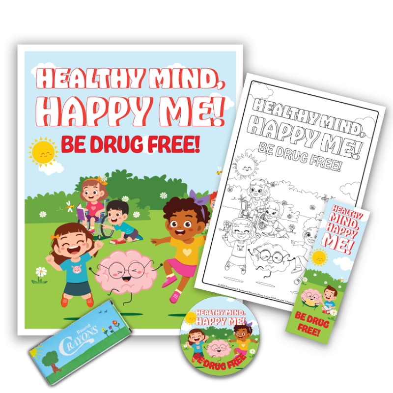 “Healthy Mind, Happy Me! Be Drug-Free!” KidPak healthy mind happy me be drug free kit for kids